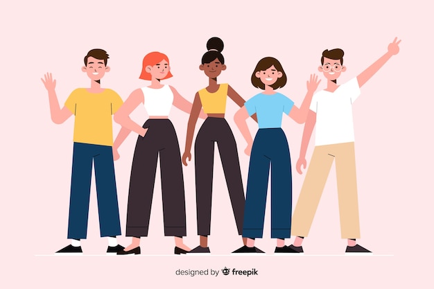 Grupo de jovens posando para uma foto