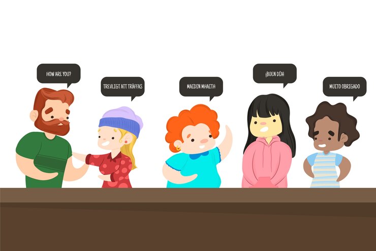 Vetor grátis grupo de pessoas falando idiomas diferentes