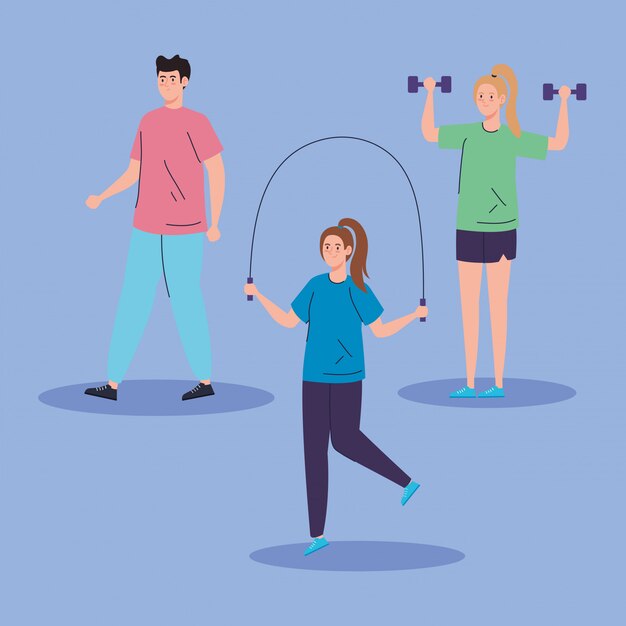 Grupo de pessoas praticando exercício