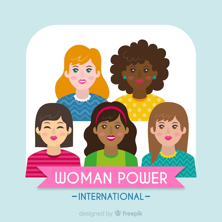 Vetor grátis grupo internacional de mulheres com design plano