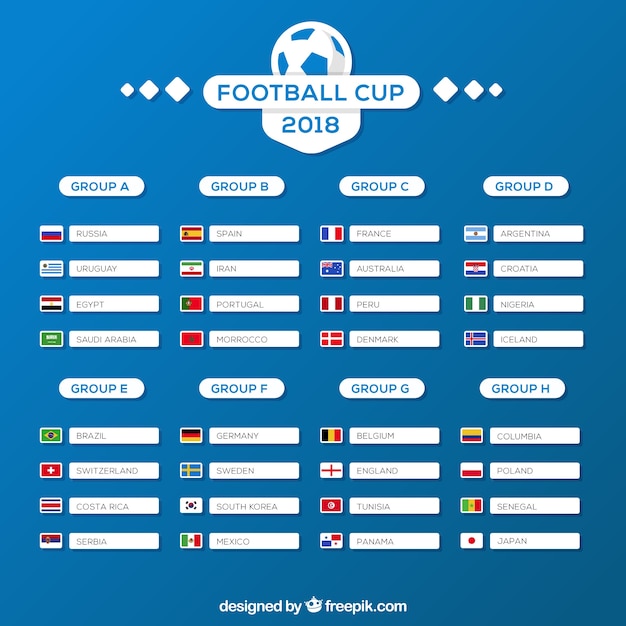 Copa do Mundo FIFA. copa do mundo 2022. modelo de calendário de jogos.  tabela de resultados de futebol, bandeiras de países do mundo. ilustração  vetorial grátis 11992510 Vetor no Vecteezy