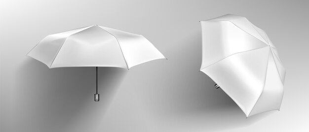 Guarda-chuva branco, guarda-sol em branco na frente