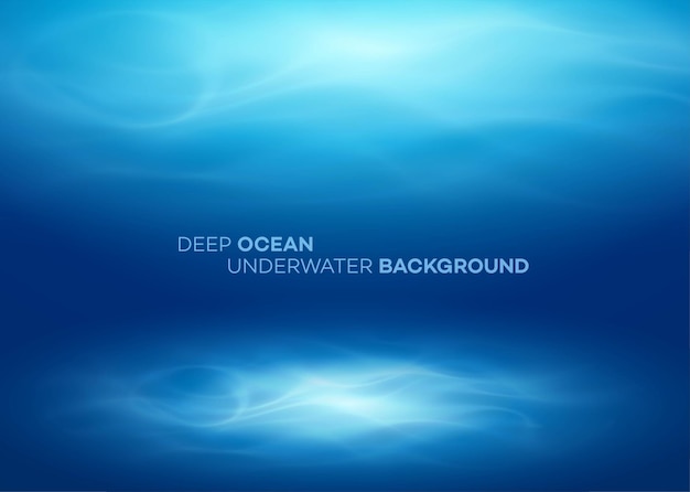 Águas profundas azuis e fundo natural abstrato do mar.