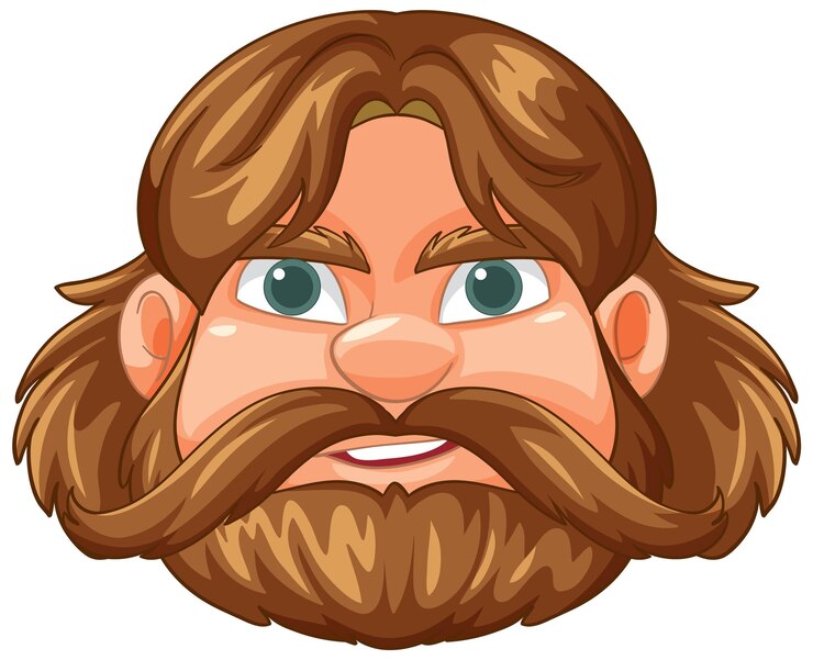 Vetor grátis guerreiro de desenho animado com barba