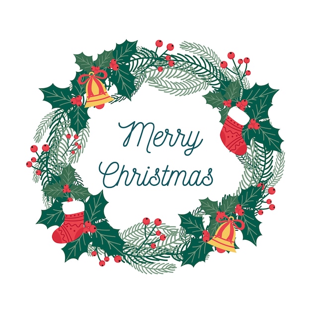 Guirlanda de Natal plana com visco