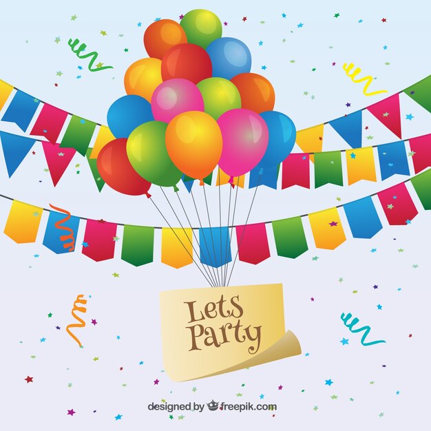 guirlandas coloridas ajustaram-se para o aniversário