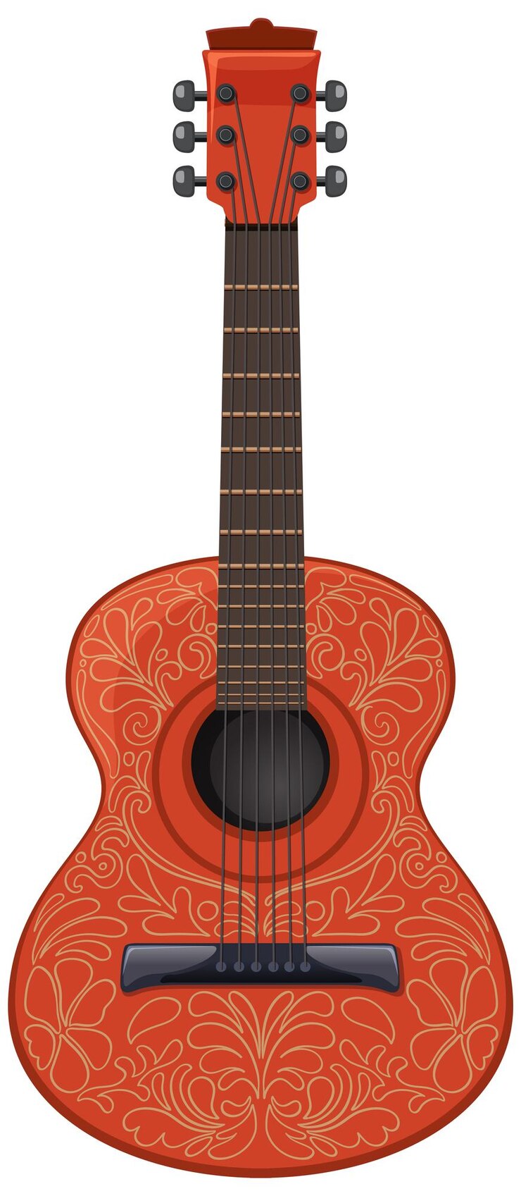 Vetor grátis guitarra acústica decorativa mexicana