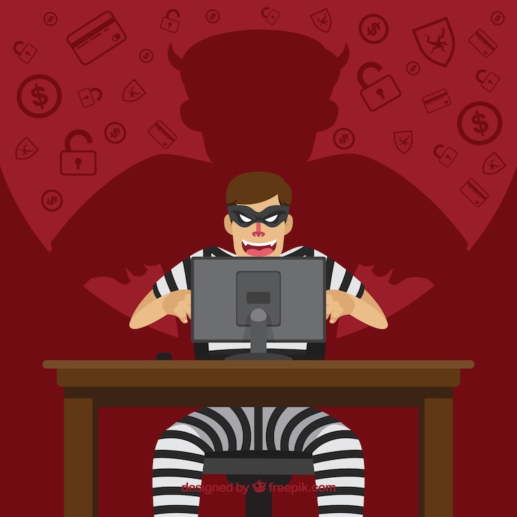 Vetor grátis hacker anônimo com design plano