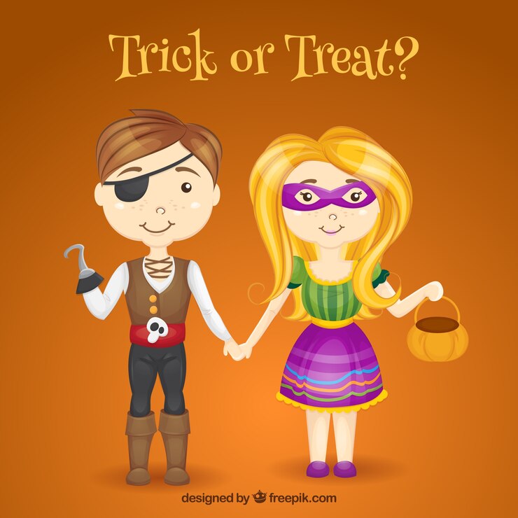 Vetor grátis halloween casal disfarçado