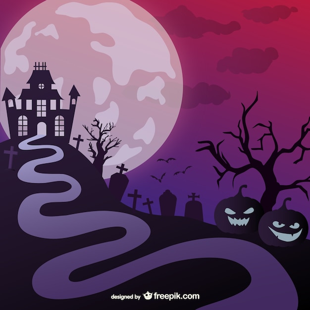 Vetor grátis halloween castelo ilustração