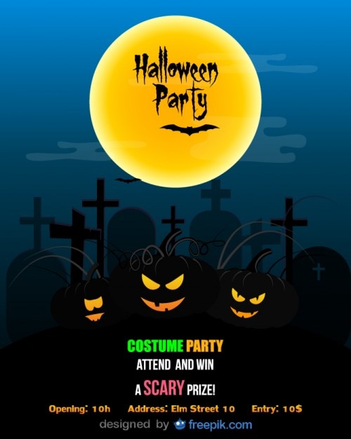 Halloween party flyer template festa a fantasia