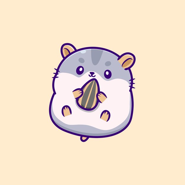 Hamster fofo comendo semente de girassol