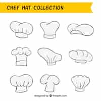 Vetor grátis hand-drawn chef hat pack