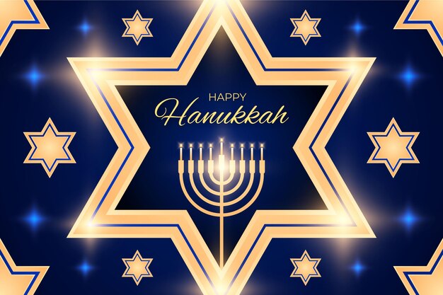 Vetor grátis hanukkah azul e dourado