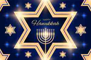 Vetor grátis hanukkah azul e dourado