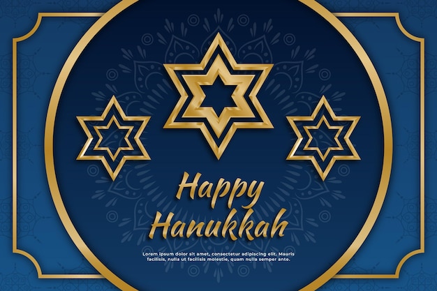 Vetor grátis hanukkah azul e dourado