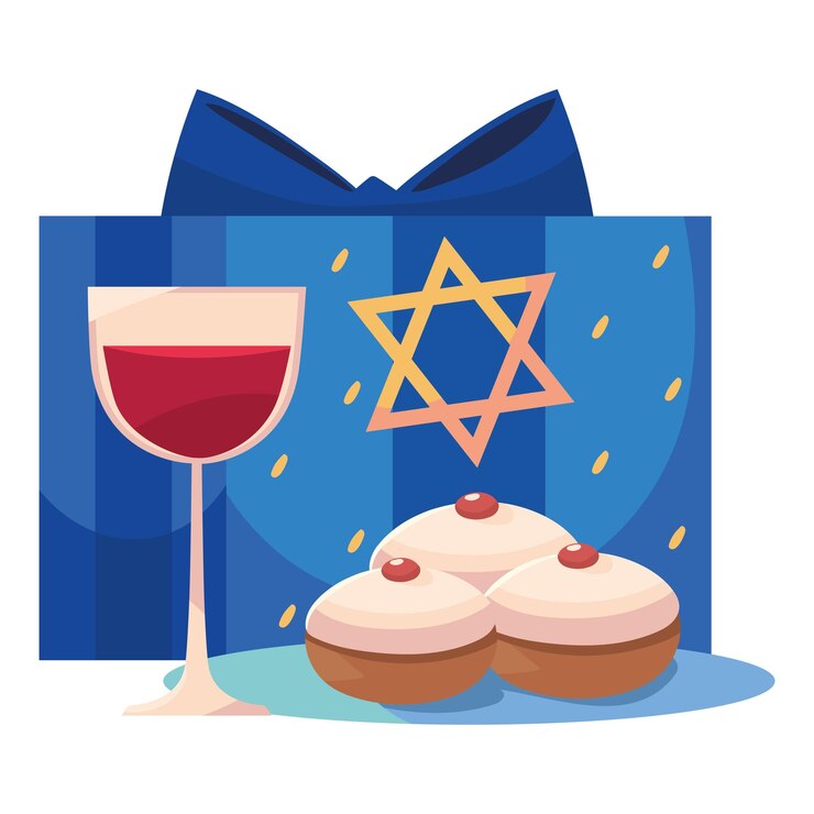 Vetor grátis hanukkah celebração judaica
