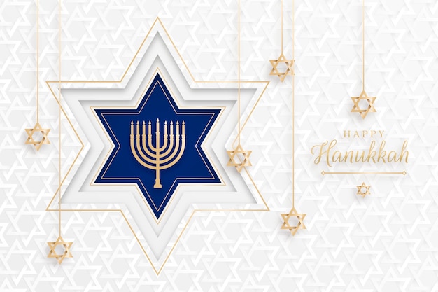 Vetor grátis hanukkah em estilo de papel