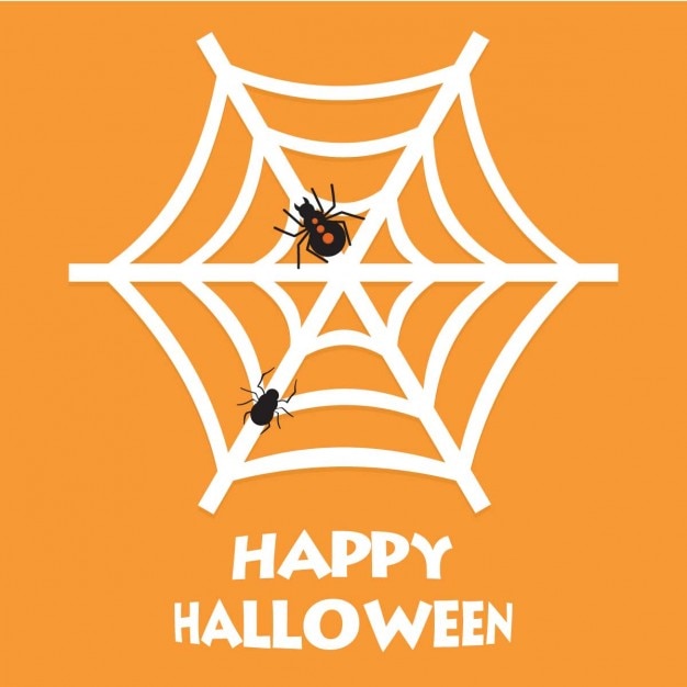 Vetor grátis happy halloween spider net