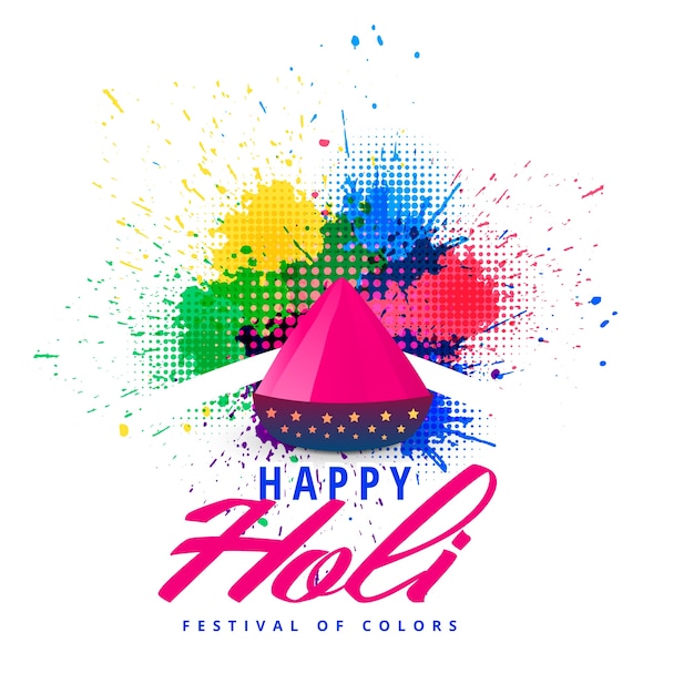 Vetor grátis happy holi abstract colorful splash background