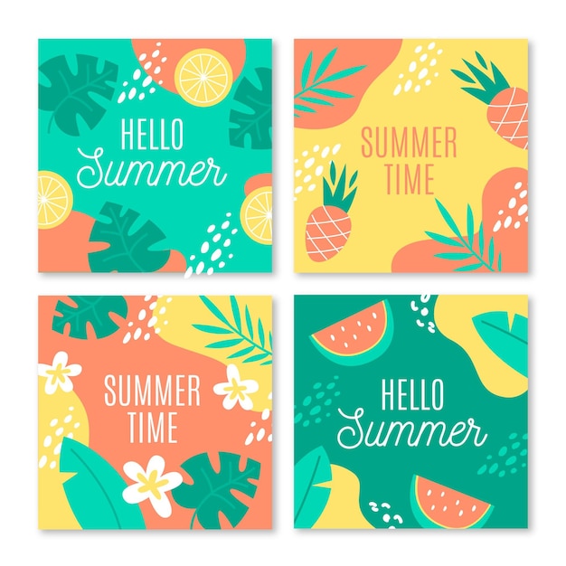 Hello summer instagram post pack