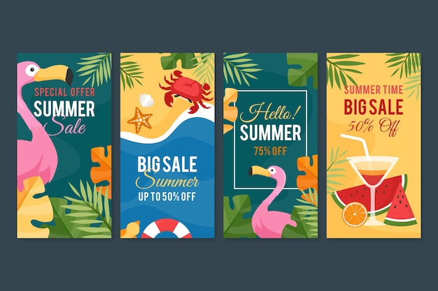 Hello summer sale instagram story pack