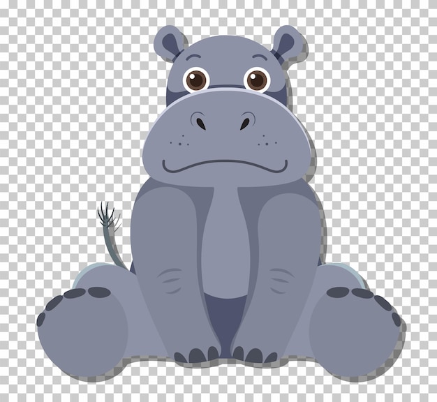 Vetor grátis hipopótamo fofo em estilo cartoon plana