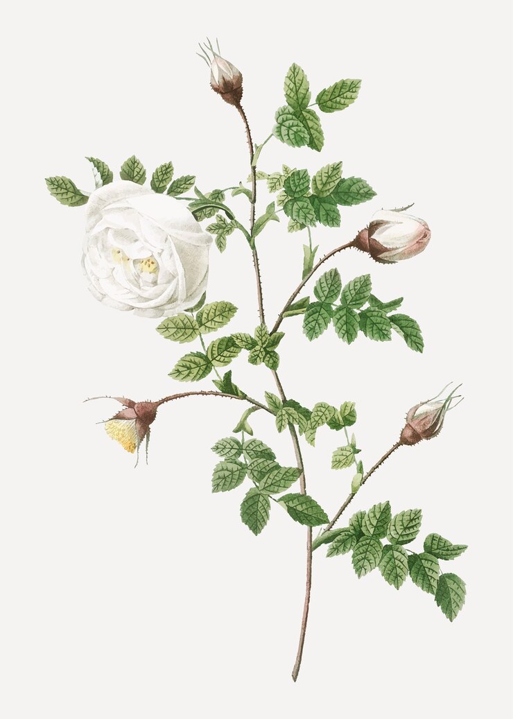 Vetor grátis hispid subiu em flor