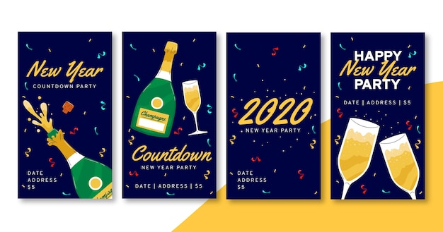 Histórias de instagram de festa de ano novo de 2021