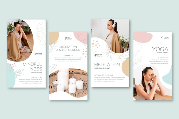 Histórias de instagram de meditação e atenção plena