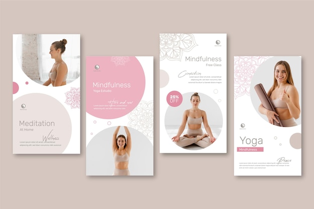 Histórias de instagram de meditação e atenção plena