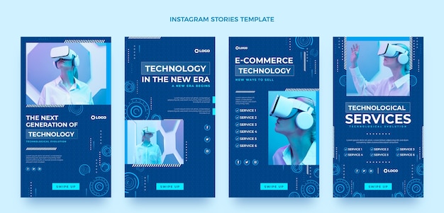 Histórias de instagram de serviços tecnológicos
