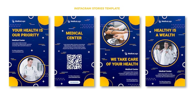 Histórias de instagram médico de gradiente