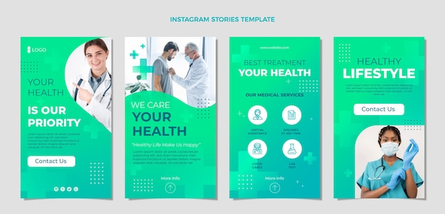 Histórias de instagram médico de gradiente