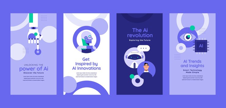 Vetor grátis histórias de inteligência artificial no instagram