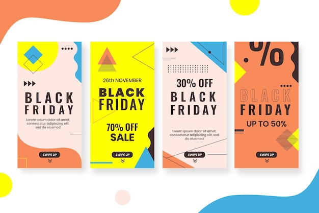 Vetor grátis histórias do instagram de black friday