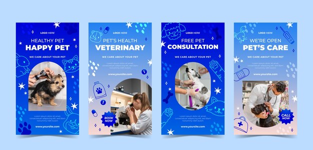 Histórias do instagram do centro veterinário gradiente