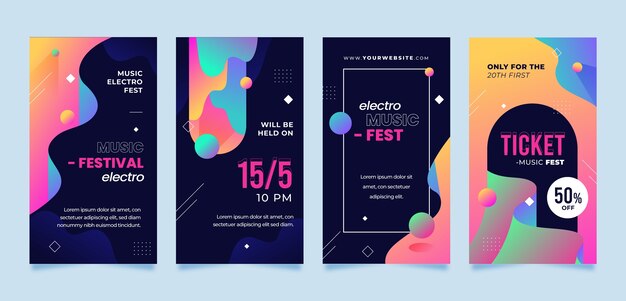 Histórias do instagram do festival de música gradiente