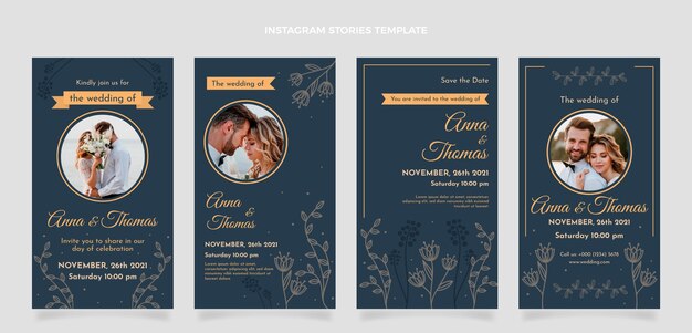 Histórias florais de casamento desenhadas à mão no Instagram