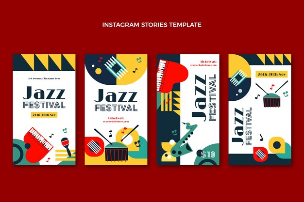Histórias instagram de festival de música minimalista em estilo simples