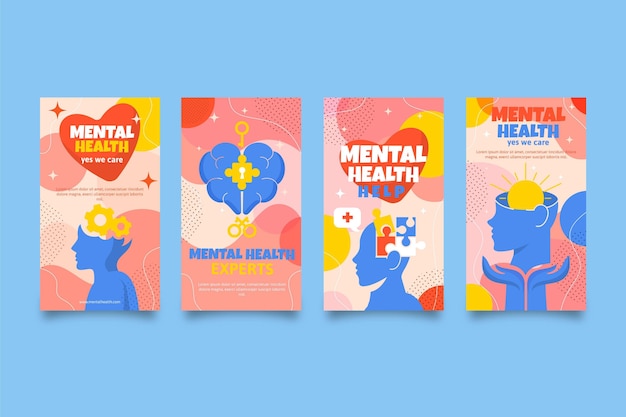 Histórias instagram de saúde mental plana
