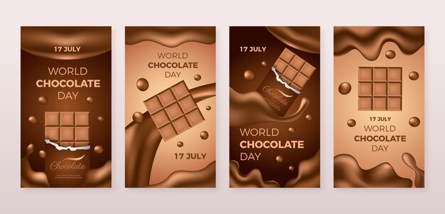 Histórias realistas do instagram do dia mundial do chocolate