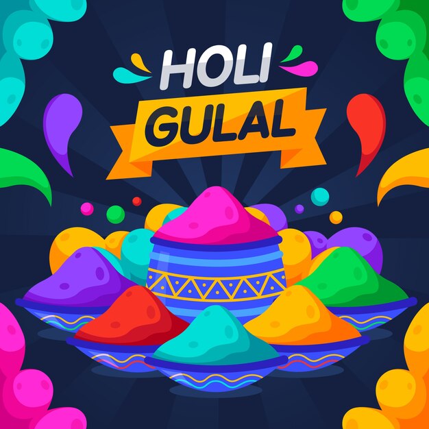 Holi colorido criativo gulal