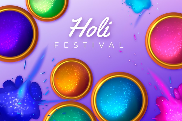 Vetor grátis holi gulal colorido