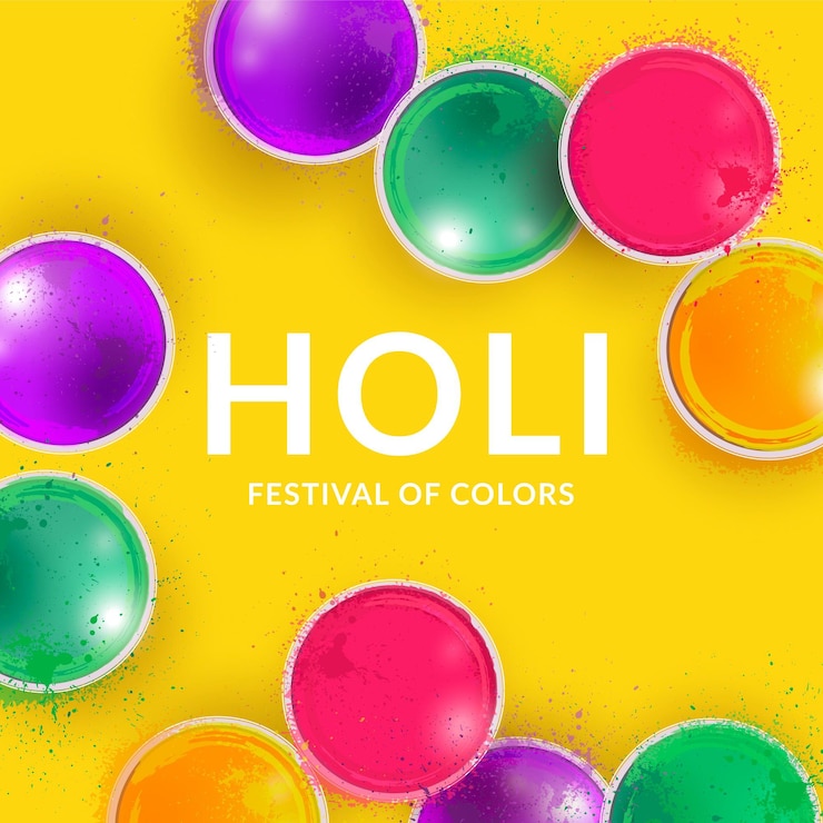 Vetor grátis holi gulal realista