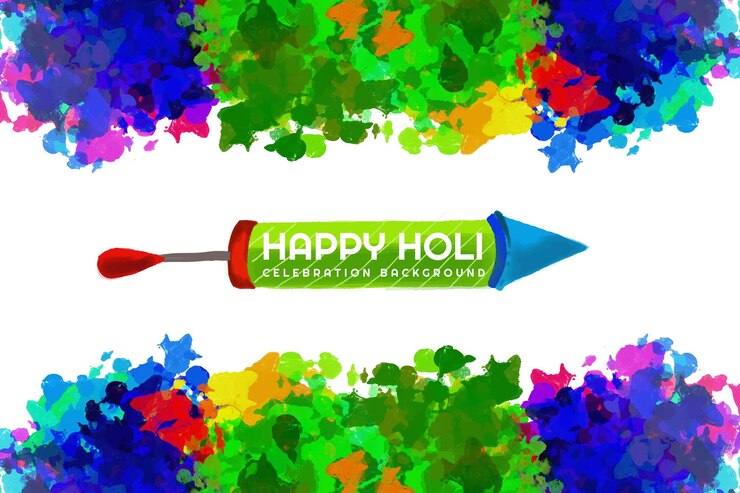 Vetor grátis holi indiano tradicional festival de fundo de cartão de celebração de cores