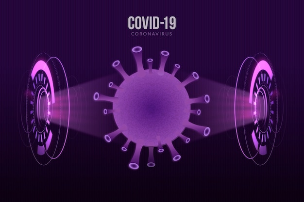 Vetor grátis holograma de coronavírus de estilo realista