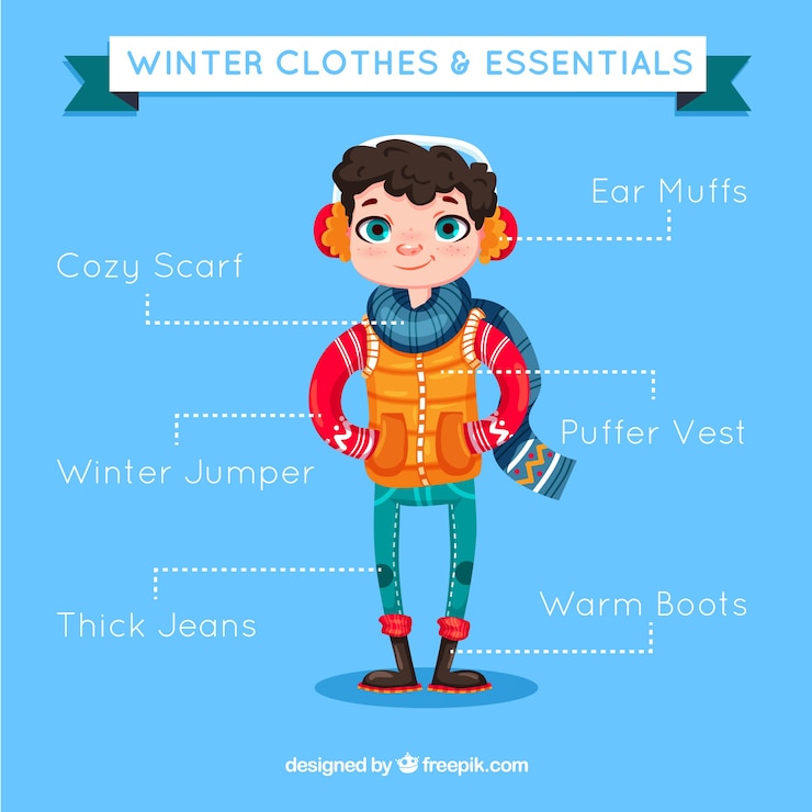 Vetor grátis homem com roupas de inverno