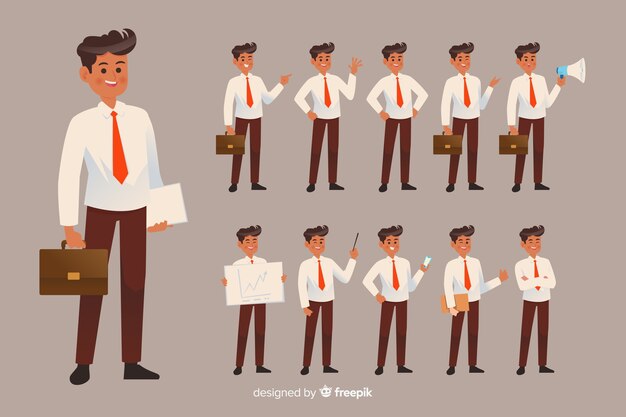 Homem negócios, fazendo, diferente, ações