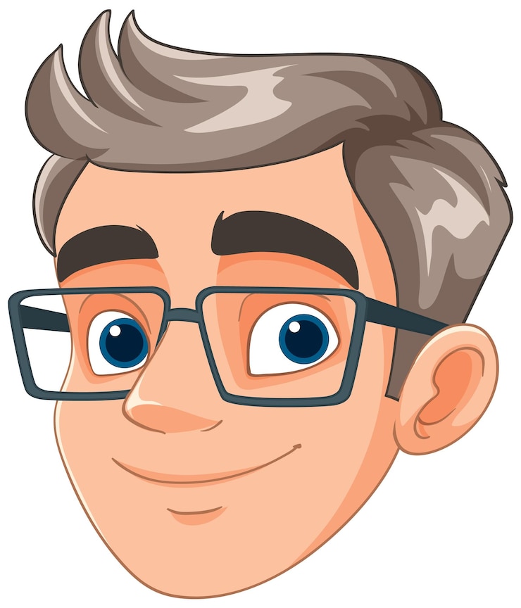 Vetor grátis homem sorridente com óculos